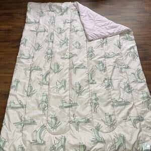 Sleepy Cat Quilted Comforter Twin Size Pink 66"x90" Amazon Basics Oeko-Tex